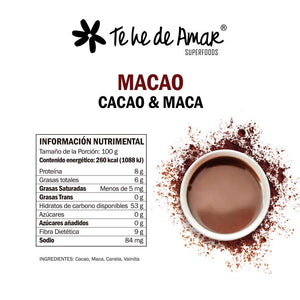 MACAO TEHEDEAMAR CACAO Y MACA SUPERFOOD CON ADAPTÓGENOS PARA PREPARAR DELICIOSOS LATTES SALUDABLES