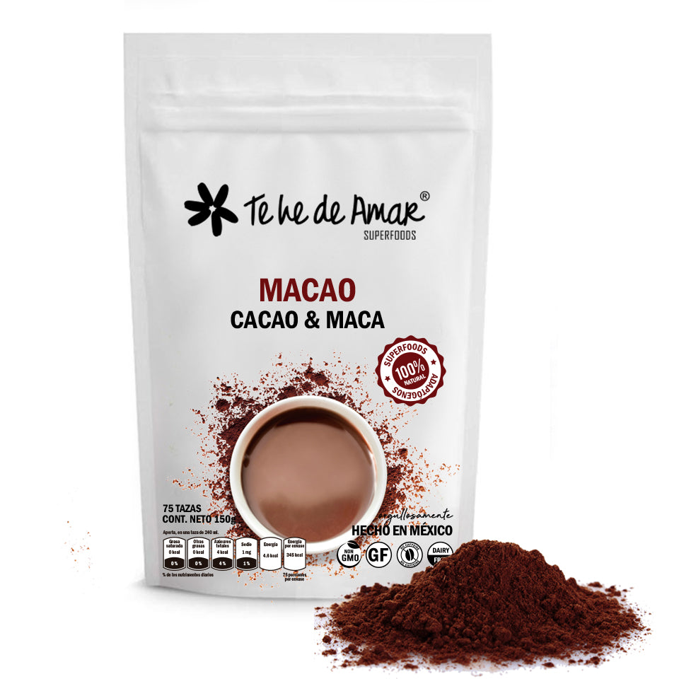 MACAO TEHEDEAMAR CACAO Y MACA SUPERFOOD CON ADAPTÓGENOS PARA PREPARAR DELICIOSOS LATTES SALUDABLES