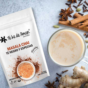 MASALA CHAI TÉ NEGRO Y ESPECIAS TEHEDEAMAR ES UNA MEZCLA DE ESPECIAS CON SABORES INTENSOS PARA PREPARAR BEBIDAS DELICIOSAS Y CON MUCHOS NUTRIENTES