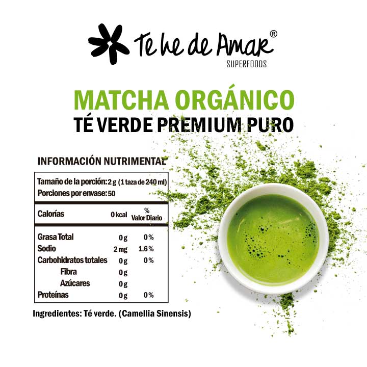 MATCHA ORGÁNICO TE VERDE PREMIUM ORGANICO CERTIFICADO LLENO DE ANTIOXIDANTES PARA PREPARAR LATTES Y BEBIDAS SALUDABLES