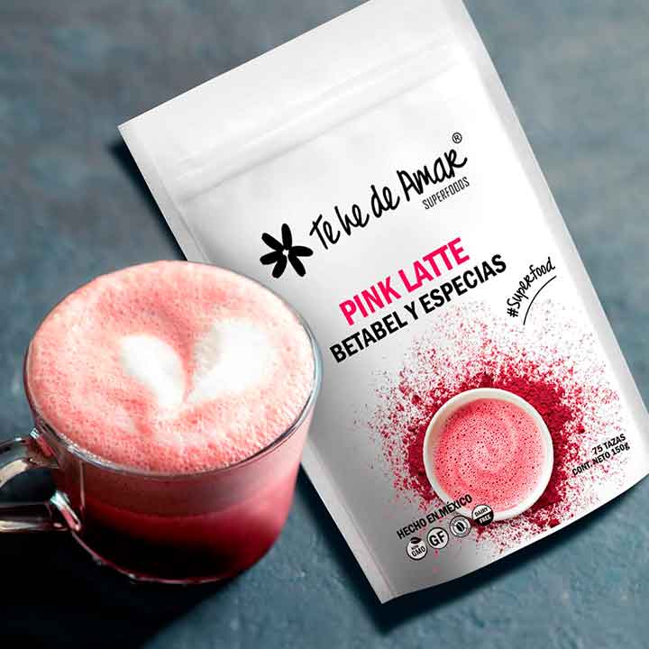 PINK LATTE TEHEDEAMAR BETABEL Y ESPECIAS ES UN SUPERFOOD PARA HACER LATTES DELICIOSOS Y SALUDABLES