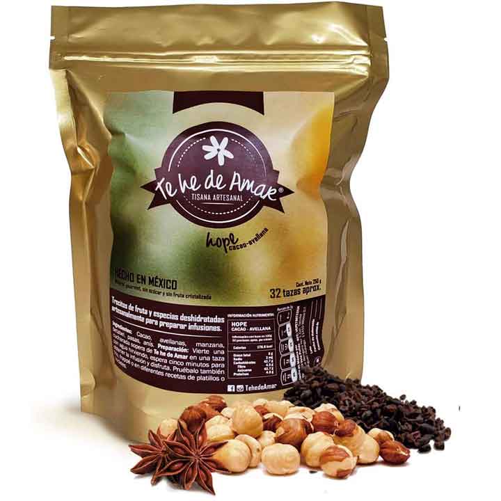 TISANA FRUTAL TE HE DE AMAR / HOPE Cacao-Avellana / BOLSA